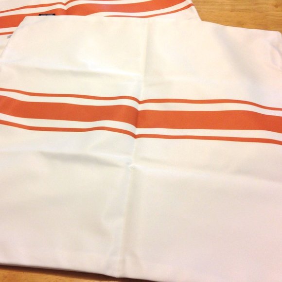 Decorative Accent Pillow Covers - cream and dark orange striped - Picture 5 of 7